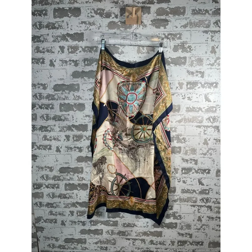 Club 7 echo | vintage square silk scarf vintage sailor coastal vibe